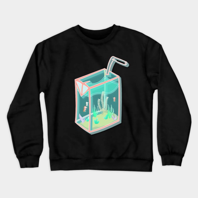 Juice Box Aquarium Crewneck Sweatshirt by TrickyyPrints